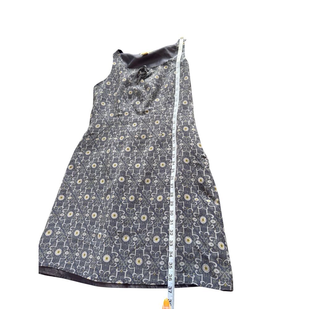 Merona Dress Silk Blue Vintage 90s‎ Sleeveless Geometric Print Tie Front Size 14 - Picture 11 of 11
